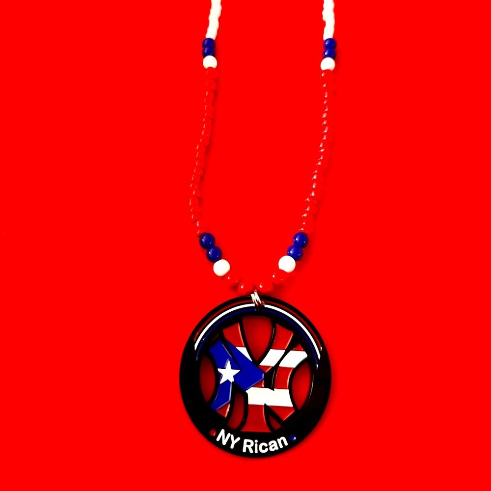 Puerto Rico Flag NY necklace